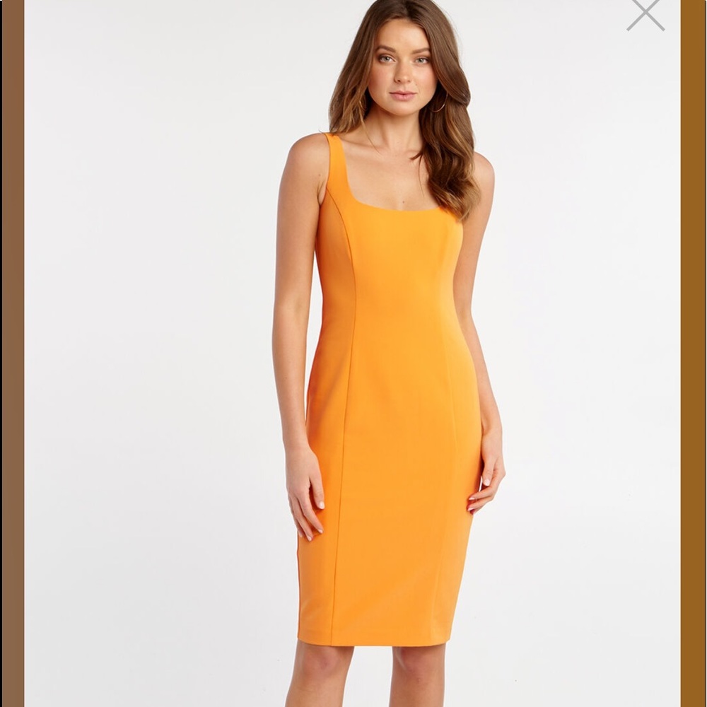 BARDOT CHIARA DRESS IN MANDARIN